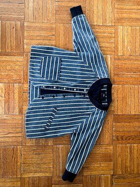 Toddler Jacket Meme Kids Striped Black White Size 2-4Y Unisex